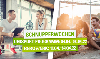 Schnupperwochen im UniSport-Programm und im Fitnesszentrum BergWerk